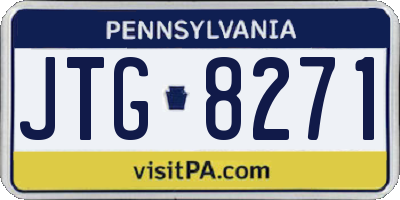 PA license plate JTG8271