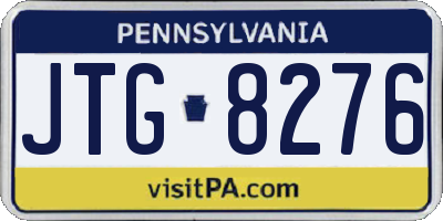 PA license plate JTG8276