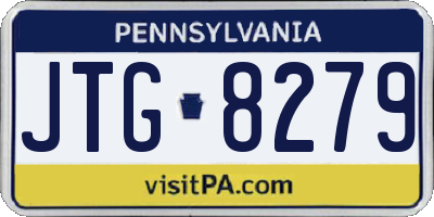 PA license plate JTG8279