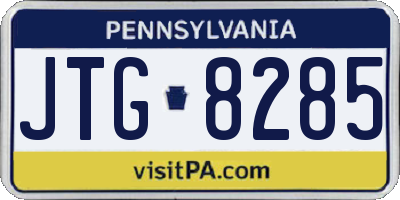 PA license plate JTG8285