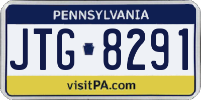 PA license plate JTG8291