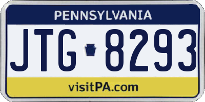 PA license plate JTG8293