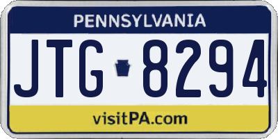 PA license plate JTG8294