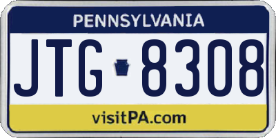PA license plate JTG8308