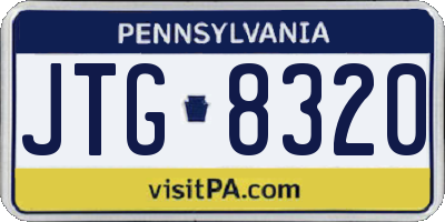 PA license plate JTG8320