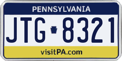 PA license plate JTG8321