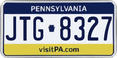 PA license plate JTG8327