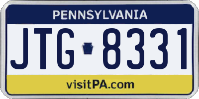 PA license plate JTG8331