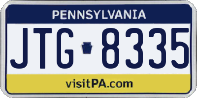 PA license plate JTG8335