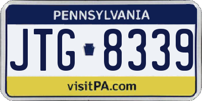 PA license plate JTG8339