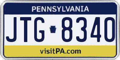PA license plate JTG8340