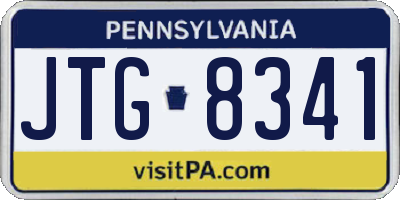 PA license plate JTG8341