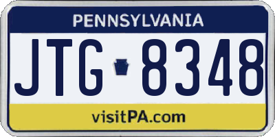 PA license plate JTG8348