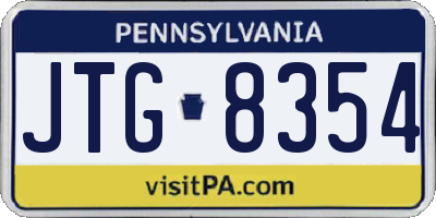 PA license plate JTG8354