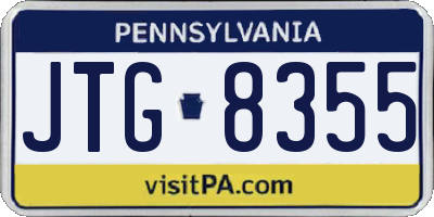 PA license plate JTG8355