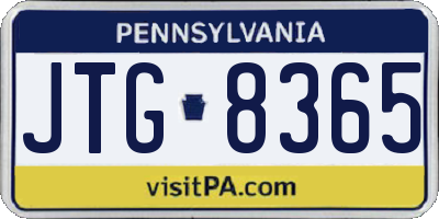 PA license plate JTG8365