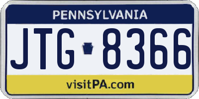 PA license plate JTG8366