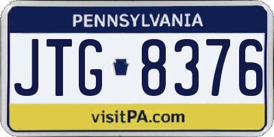 PA license plate JTG8376