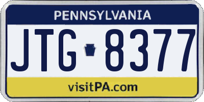 PA license plate JTG8377
