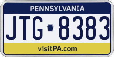 PA license plate JTG8383