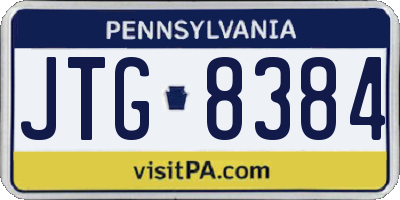 PA license plate JTG8384