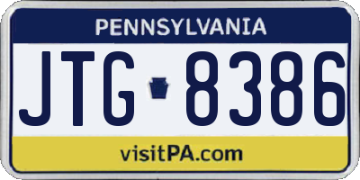 PA license plate JTG8386