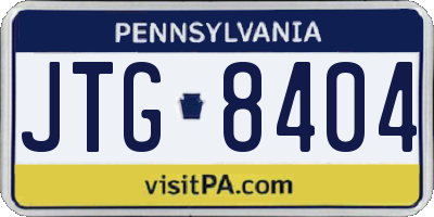 PA license plate JTG8404