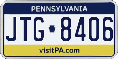 PA license plate JTG8406