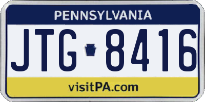 PA license plate JTG8416