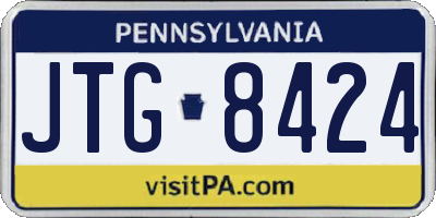 PA license plate JTG8424