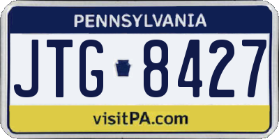 PA license plate JTG8427