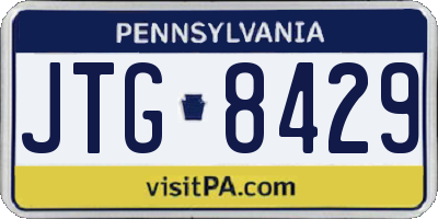 PA license plate JTG8429
