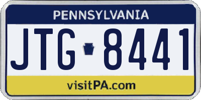 PA license plate JTG8441