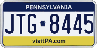 PA license plate JTG8445