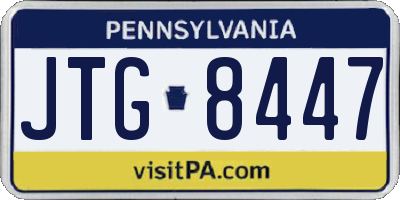 PA license plate JTG8447