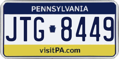 PA license plate JTG8449