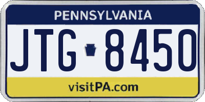 PA license plate JTG8450