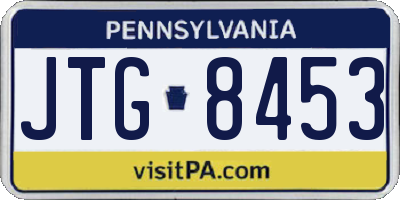 PA license plate JTG8453
