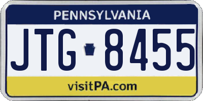 PA license plate JTG8455