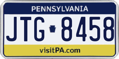 PA license plate JTG8458