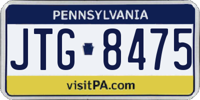 PA license plate JTG8475