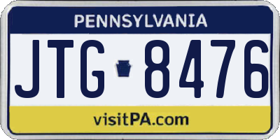 PA license plate JTG8476