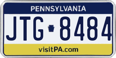 PA license plate JTG8484