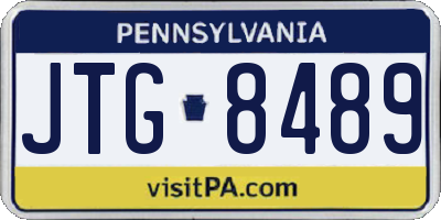 PA license plate JTG8489
