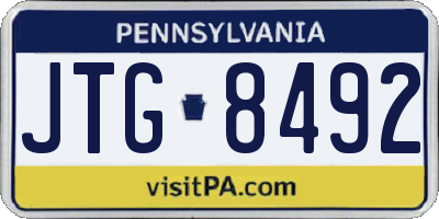 PA license plate JTG8492