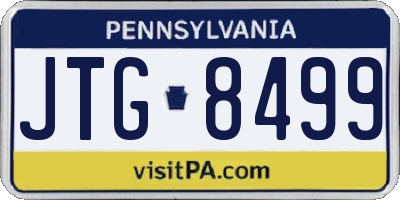 PA license plate JTG8499