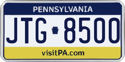 PA license plate JTG8500