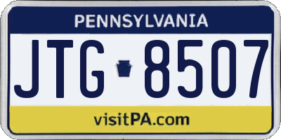 PA license plate JTG8507
