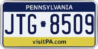 PA license plate JTG8509