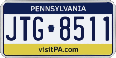 PA license plate JTG8511